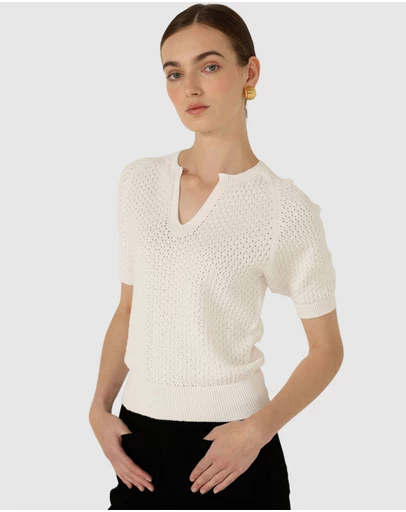 SACHA DRAKE - Henley Knit Top