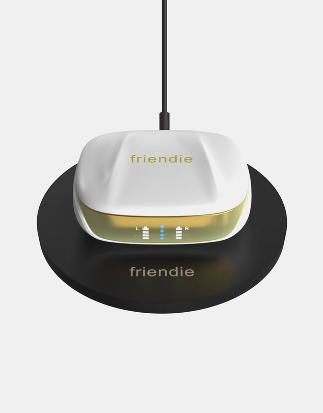 Friendie - AIR Focus ANC Pearl White and Gold Noise Cancelling Earbuds (True Wireless In Ear Headphones)