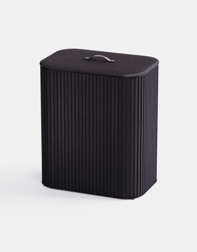 Joseph Joseph - Tota Trio Luxe 90L Easy-empty Bamboo Laundry Basket (Carbon Black)