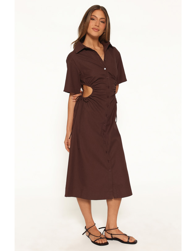 Petal & Pup - Gianni Midi Dress - Brown