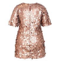 City Chic - Plus size Adorn Sequin Mini Dress - bronze