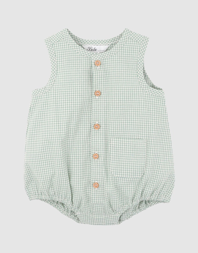 Bebe by Minihaha - Scout Check Button Up Bodysuit - Babies
