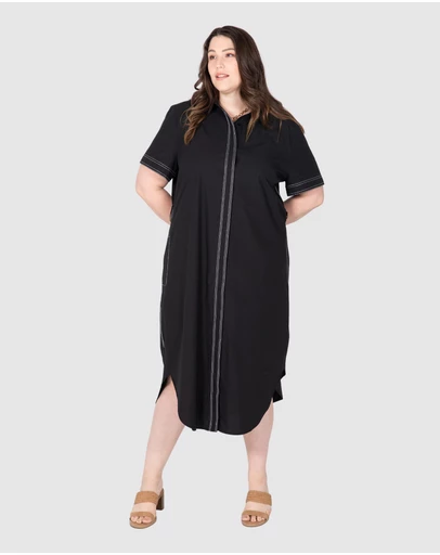 Love Your Wardrobe - Alyssa Contrast Stitch Dress