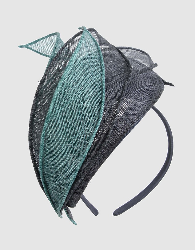 Max Alexander - Pillbox Navy Teal Racing Fascinator