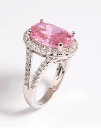 Lovisa - Silver Pink Cubic Zirconia Ring