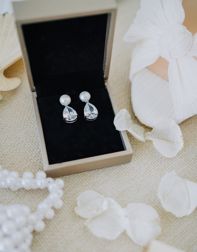Mestige - Gabriella Freshwater Pearl Drop Earrings - Silver Plated