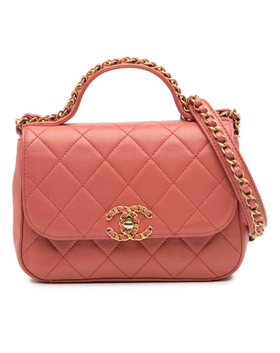 Pre-Loved by Azura Reborn - Pre-Loved Quilted Lambskin Chain Infinity Top Handle Bag
