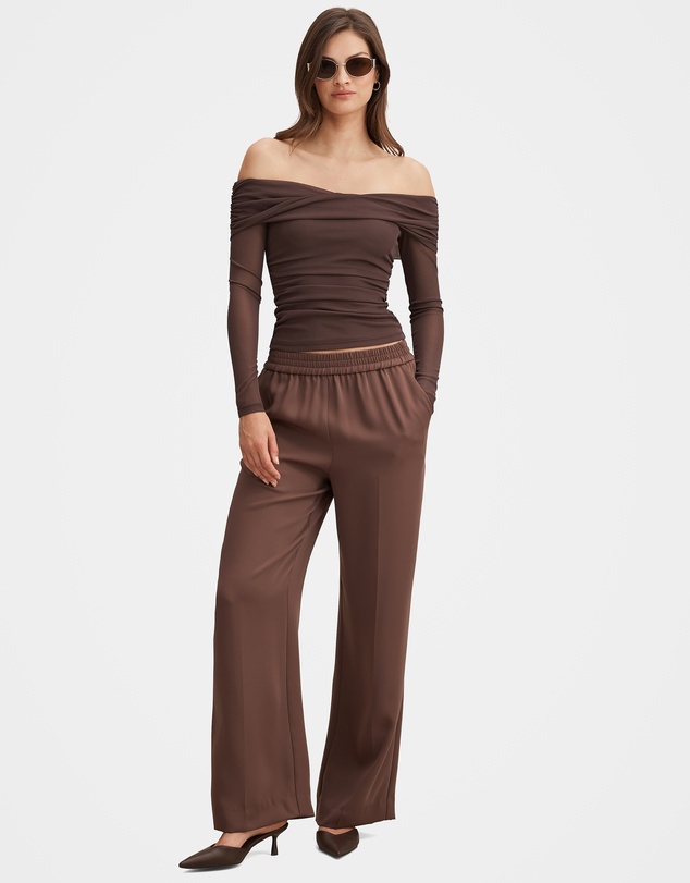 Forever New - Gigi Mesh Twist Bardot Top