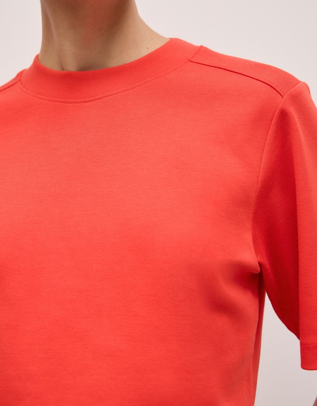 Trenery - Cotton Modal Interlock T-shirt in Spice Red