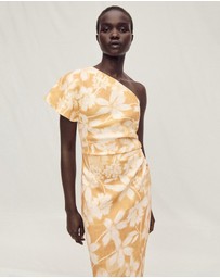 M.N.G - Parisi Asymmetrical Floral Linen Dress