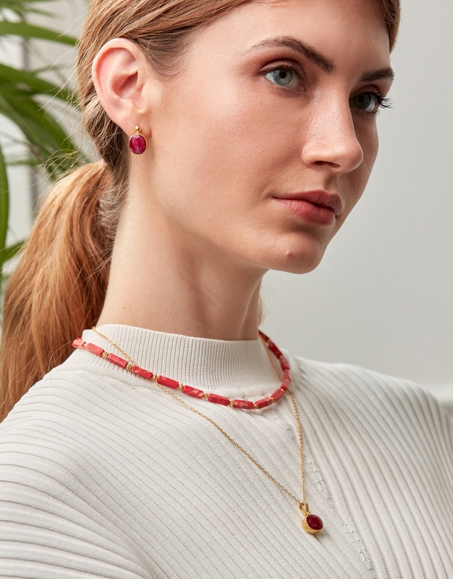 Ottoman Hands - Siena Ruby Stud Earrings