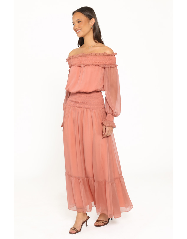 Petal & Pup - Paris Off Shoulder Maxi Dress - Vintage Mauve
