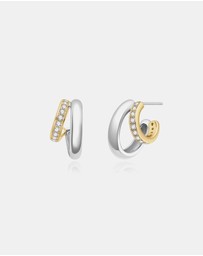 Ania Haie - Ania Haie Two-Tone Sparkling Stud Hoop Earrings