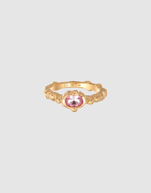Haze & Glory - ICONIC EXCLUSIVE - Ring Sapphire Rose Solidarity 925 Sterling Silver Gold-Plated
