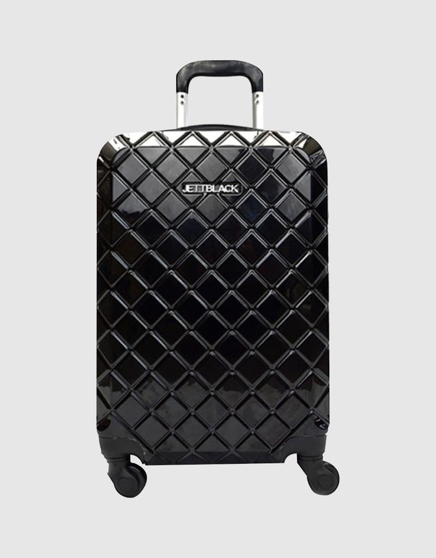 JETT BLACK - Check Black Carry On Small Suitcase