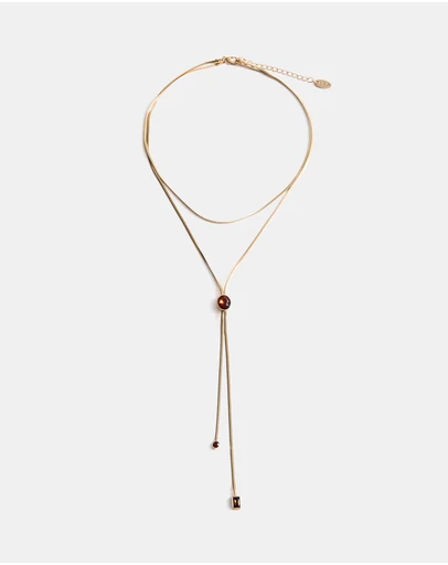 M.N.G - Double Crystal Necklace