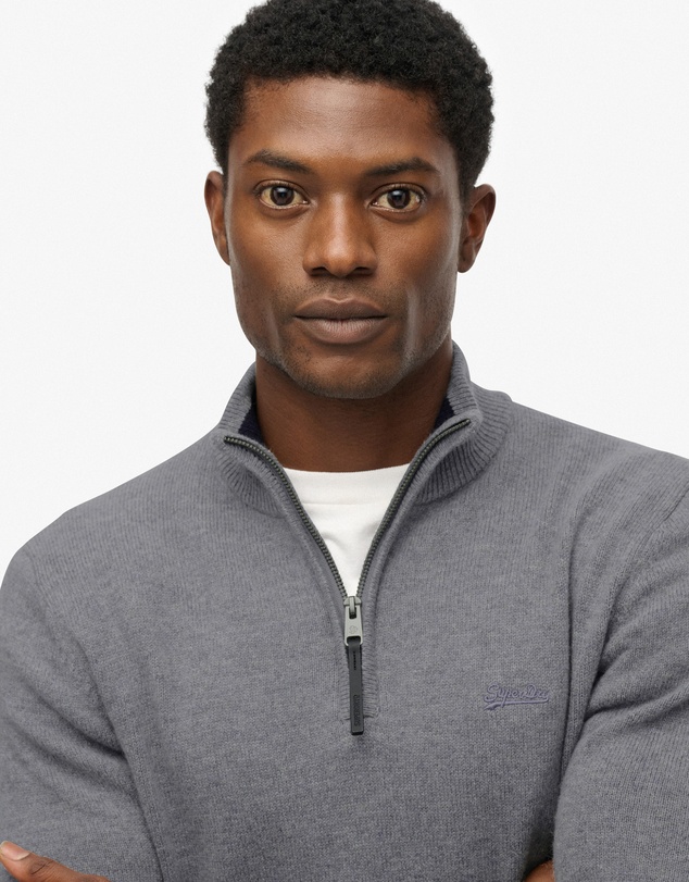 Superdry - Wool Blend Half Zip Slim Fit Jumper