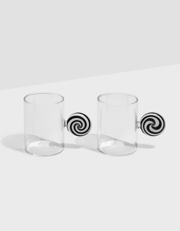 Fazeek - Swirl Espresso Cups Black/White