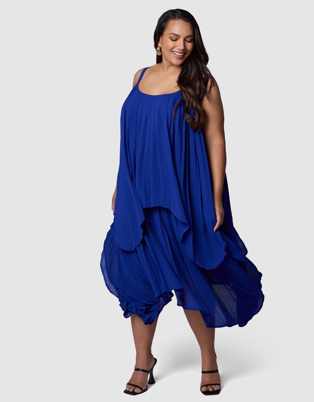 Pink Dusk by Curve Project - Sinful Heart Pleated Maxi Dress
