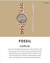 Fossil - Carlie Rose Gold Tone Analogue Watch