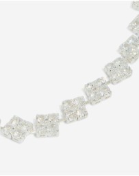 Lovisa - Silver Plated Cubic Zirconia Flower Detail Toggle Bracelet