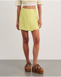 Jag - Kayla Linen Wrap Mini Skirt