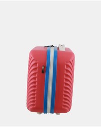 GAP - GAP Stripe Medium Hard Shell with Mini Beauty Case Set + Leather Tag