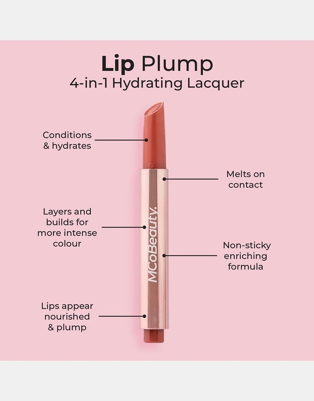 MCoBeauty - Lip Plump 4-In-1 Hydrating Lacquer - Lily (Dusty Pink)