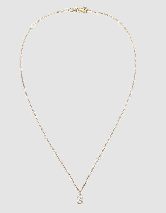 Elli Jewelry - Zirconia Necklace in Gold-Plated 925 Silver