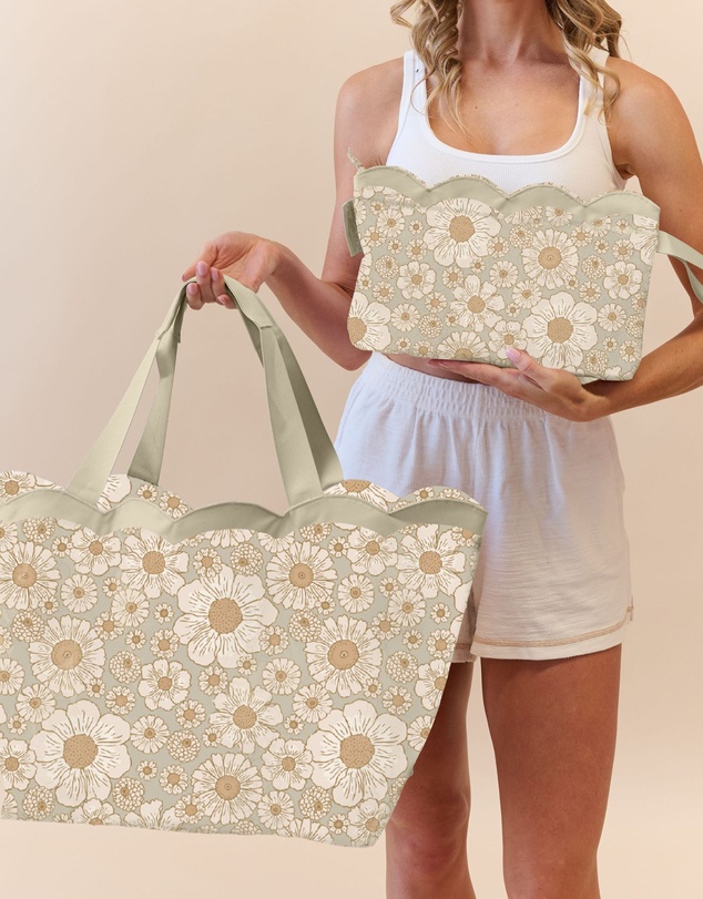 Sky Gazer - Scalloped Edge Wet Bag- Casuarina