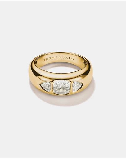 THOMAS SABO - THOMAS SABO Ring with Faceted White Zirconia Stones Gold