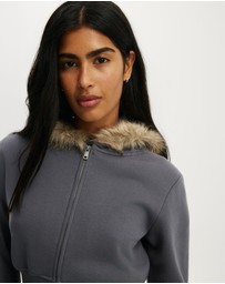 Cotton On - Corset Band Zip Through Hoodie