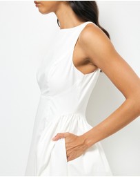 AERE - Sage Gathered Waist Midi Dress