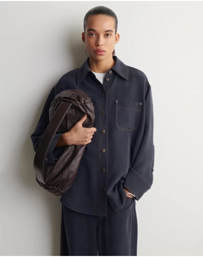 COS - Denim-Effect Silk Shirt