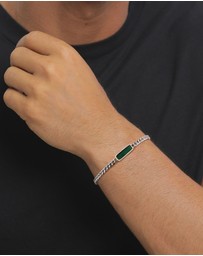 Kuzzoi - ICONIC EXCLUSIVE - Curb Chain Bracelet with Enamel Detail in 925 Sterling Silver