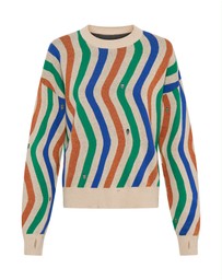 ONE TEASPOON - Acid Trip Knitted Wool Sweater - Striped Cream