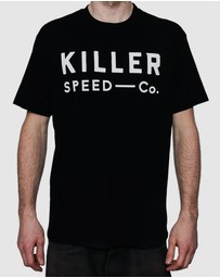 Killer Speed Co. - Killer Speed Co. Men Logo Teeblack Tees Relaxed Fit Crew Neck Black
