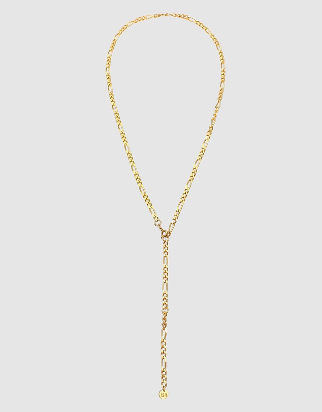 Elli Jewelry - Necklace Y-Chain Basic Minimalist Elegant in 925 Sterling Silver Gold Plated