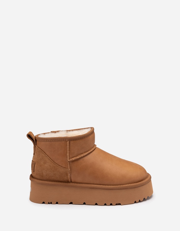 Ozwear Connection Uggs - Ugg Classic Platform Ultra Mini Boot (Oiled Leather) (4.5cm)