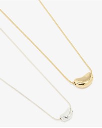 Lovisa - Mixed Metal Pebble Pendant Necklaces 2-Pack
