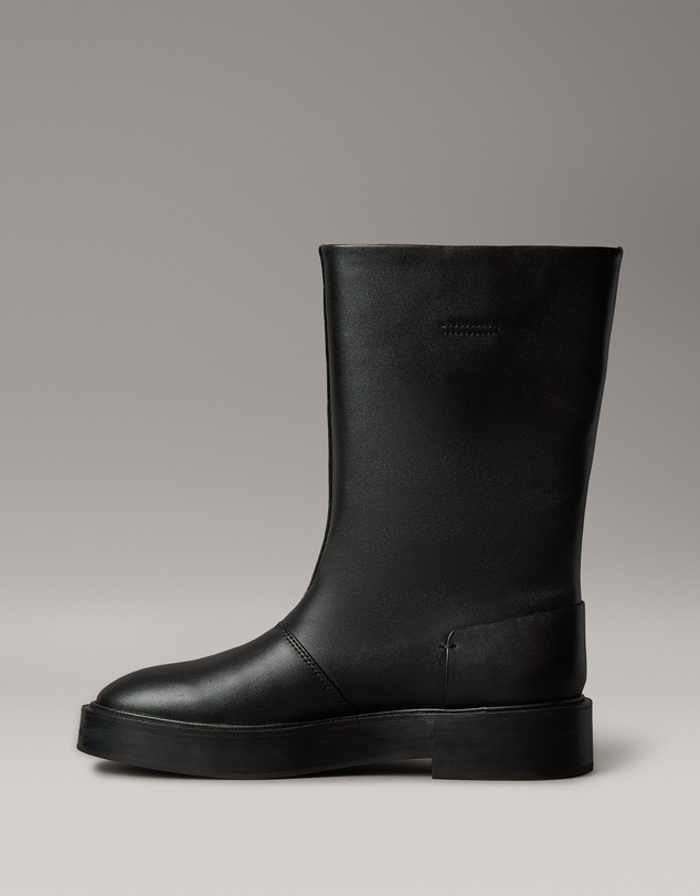 Calvin Klein - Leather Stacked Heel Boots