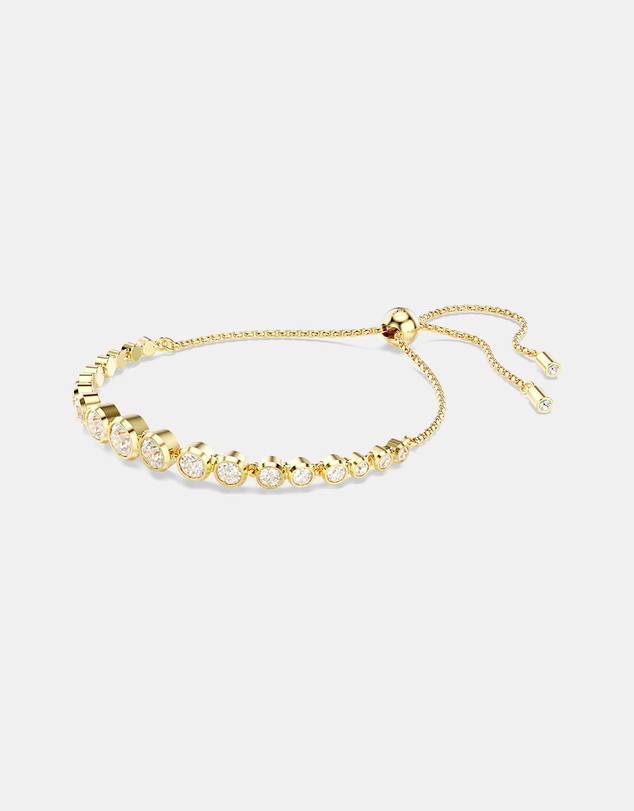 Swarovski - Imber bracelet, Mixed round cuts, White, 18K gold finish