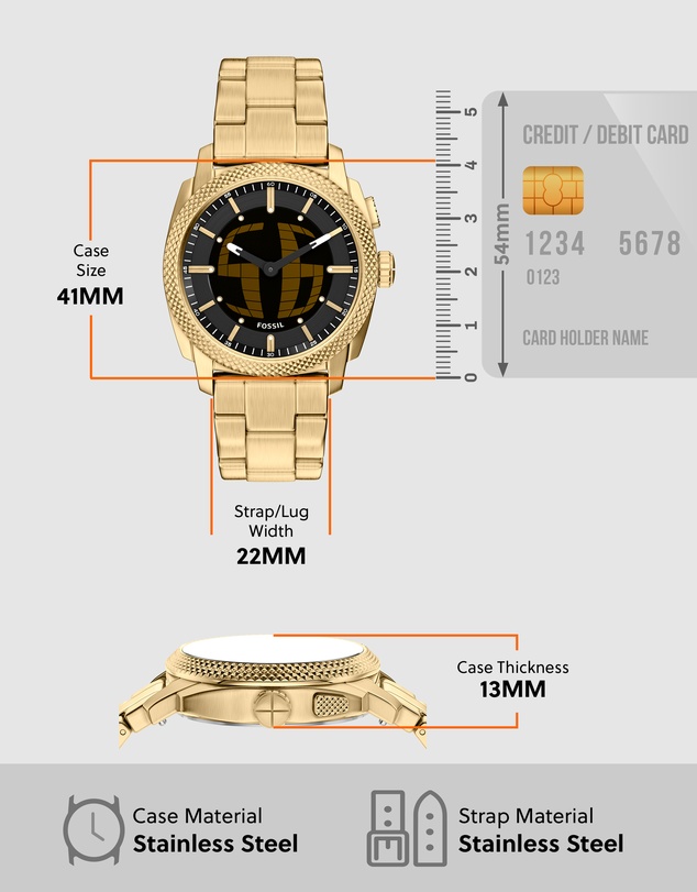 Fossil - Machine Gold Tone Analogue-Digital Watch
