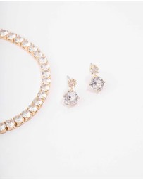 Lovisa - Gold Round Tennis Bracelet & Earring Set