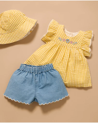 Purebaby - Gingham Set-Kids-Babies