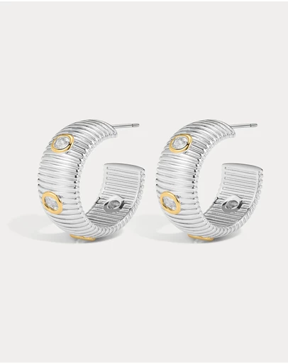 Luv Aj - The Pave Georgia Ridged Hoops