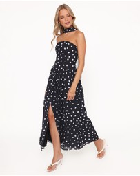 Petal & Pup - Boston Strapless Maxi Dress - Black Polka Dot