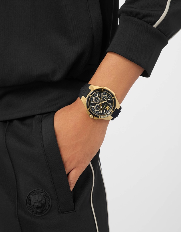 Plein Sport - TIGERMASTER PRO Black Multifunction Dial and Silicone Strap