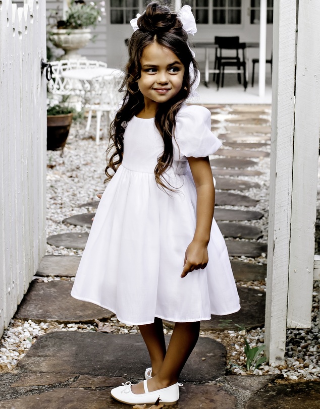 Designer Kidz - Noa Puff Sleeve Bow Back Dress