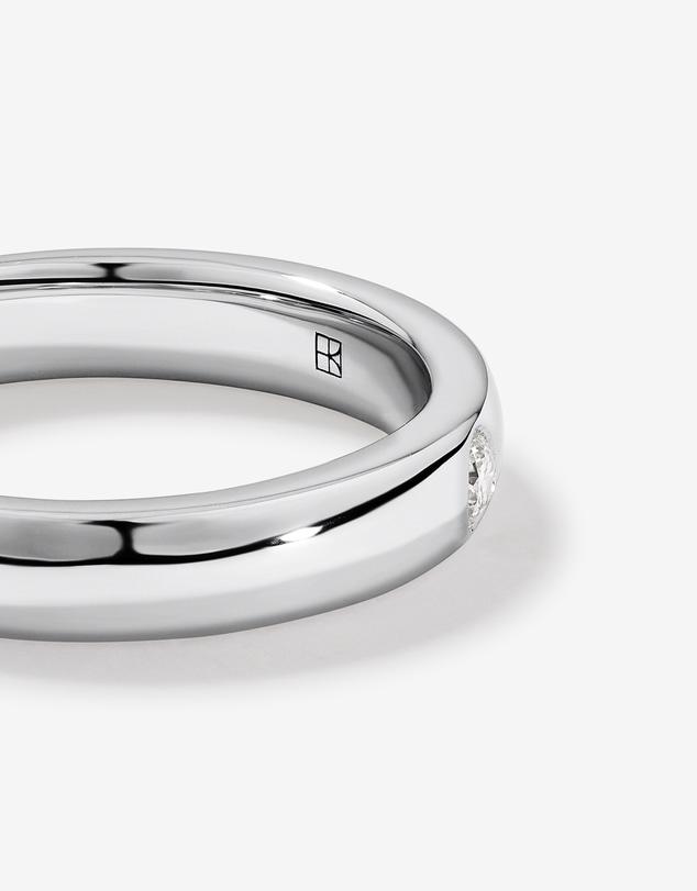 Michael Hill - 0.05 Carat TW Round Brilliant Diamond Duo Wedding Band in 18kt White Gold